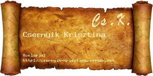 Csernyik Krisztina névjegykártya